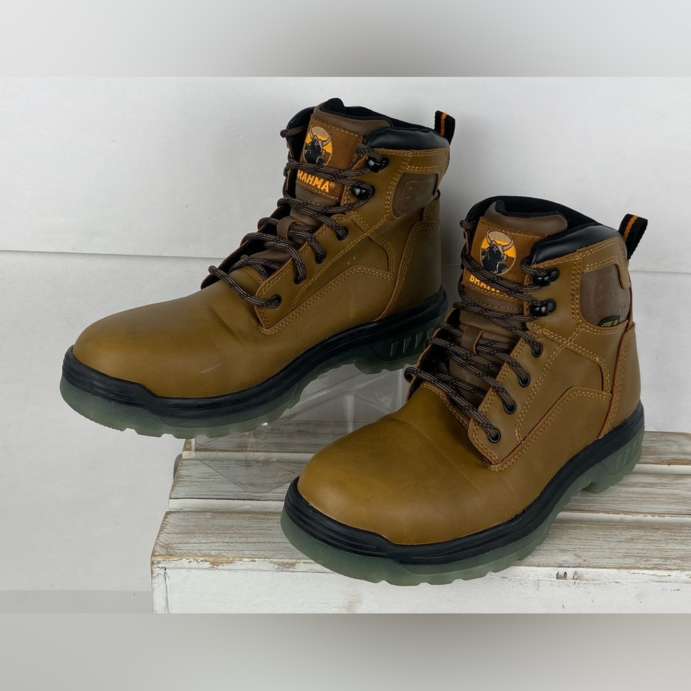 Brahma Men's Combustion 6" Steel Toe brown laceup Work Boots size 7
